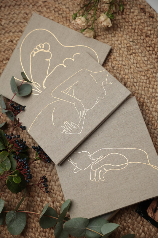 Set 3 în 1: Jurnal de Sarcină, Cartea Bebelușului și Album Foto